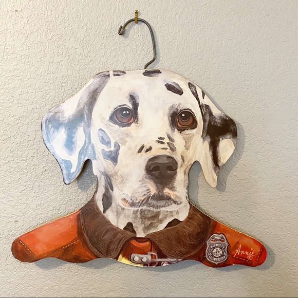 Vintage Annie Rehder Schultz Wood Dalmation Dog Hanger Stupell Hanger